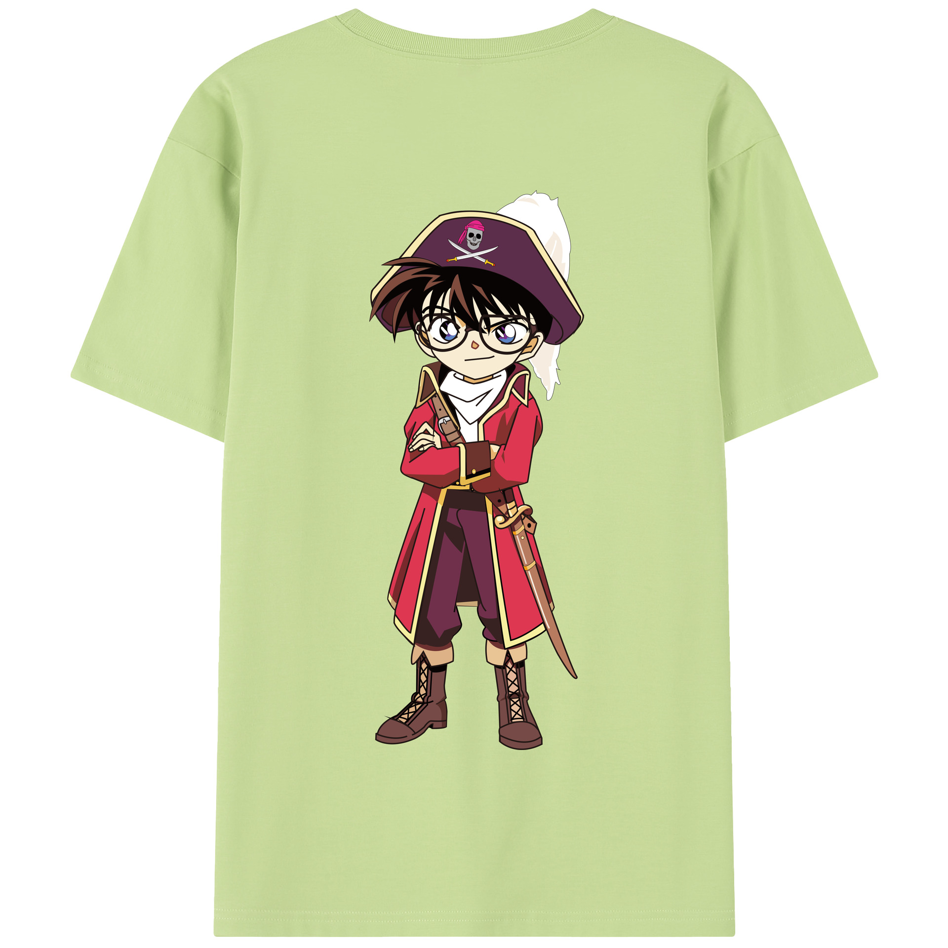 （画像用） 名探偵コナン 江戸川 コナン Detective Conan Conan Edogawa 綿100％半袖Tシャツ（背面プリント）